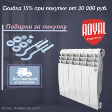Радиатор биметаллический Royal Thermo Biliner 350 х 10 секции боковое подключение цвет белый