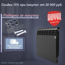 Радиатор биметаллический Royal Thermo Biliner 500 х 10 секции боковое подключение цвет чёрный