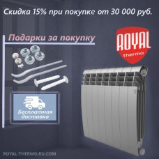 Радиатор биметаллический Royal Thermo Biliner 500 х 10 секции боковое подключение цвет серебристый