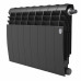 Биметаллический радиатор Royal Thermo BiLiner 350 х 10 секций с нижним правым подключением, цвет чёрный