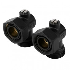 Узел нижнего подключения Royal Thermo угловой раздельный 3/4х3/4ЕК (черный)